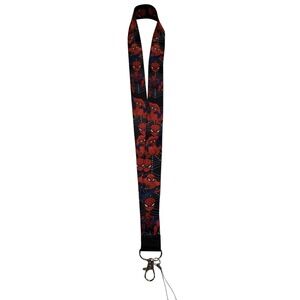 Disney Marvel Spider-Man Pin Trading Neck Lanyard ID Key Holder Black Red 067